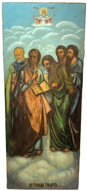 Храмовая старинная икона Се Господь Грядет - Второе пришествие Христа 18/19 век