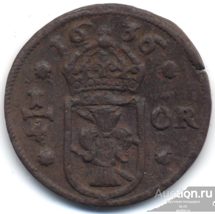 Швеция 1636 г. 1/4 эре