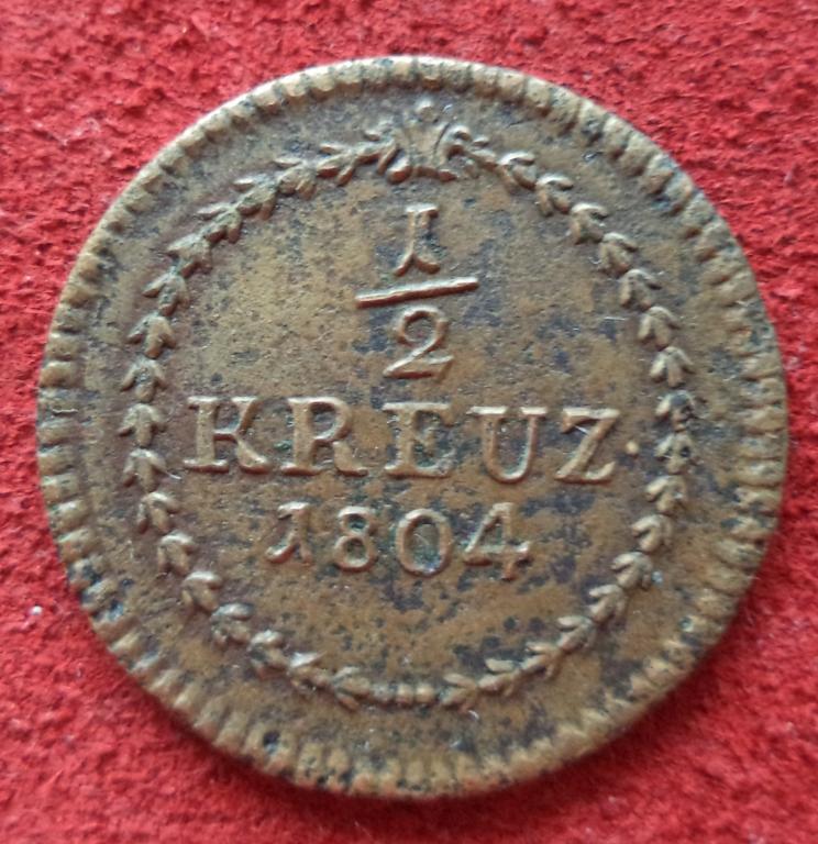 Баден 1/2 крейцера 1804 год RR п.10