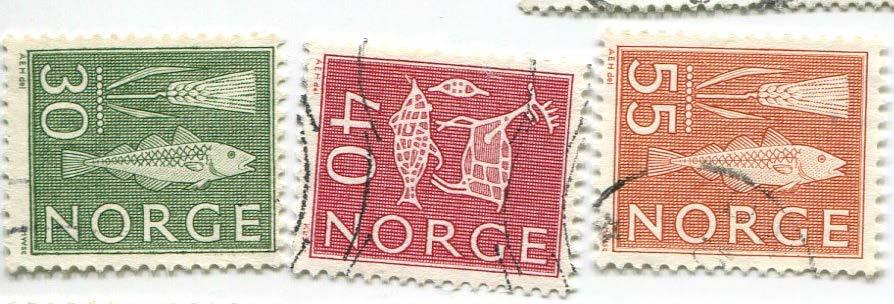 1963-4 Норвегия Стандарт Рыбы,Коза 3м,гаш