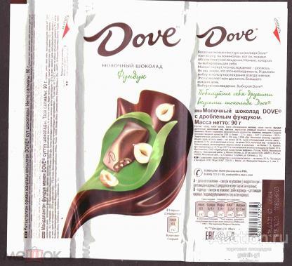 этикетка  фантик    шоколад         №  10954