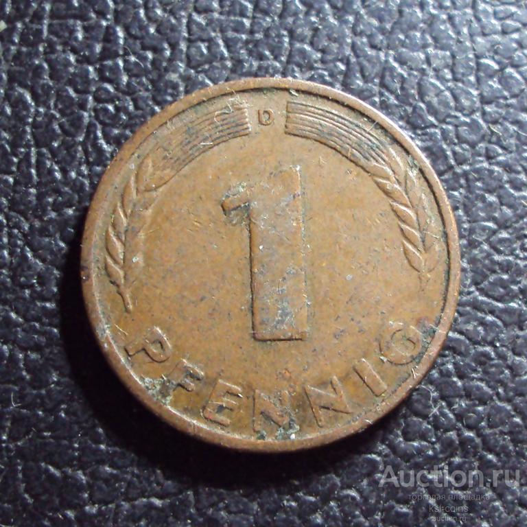Германия 1 пфенниг 1948 d год.