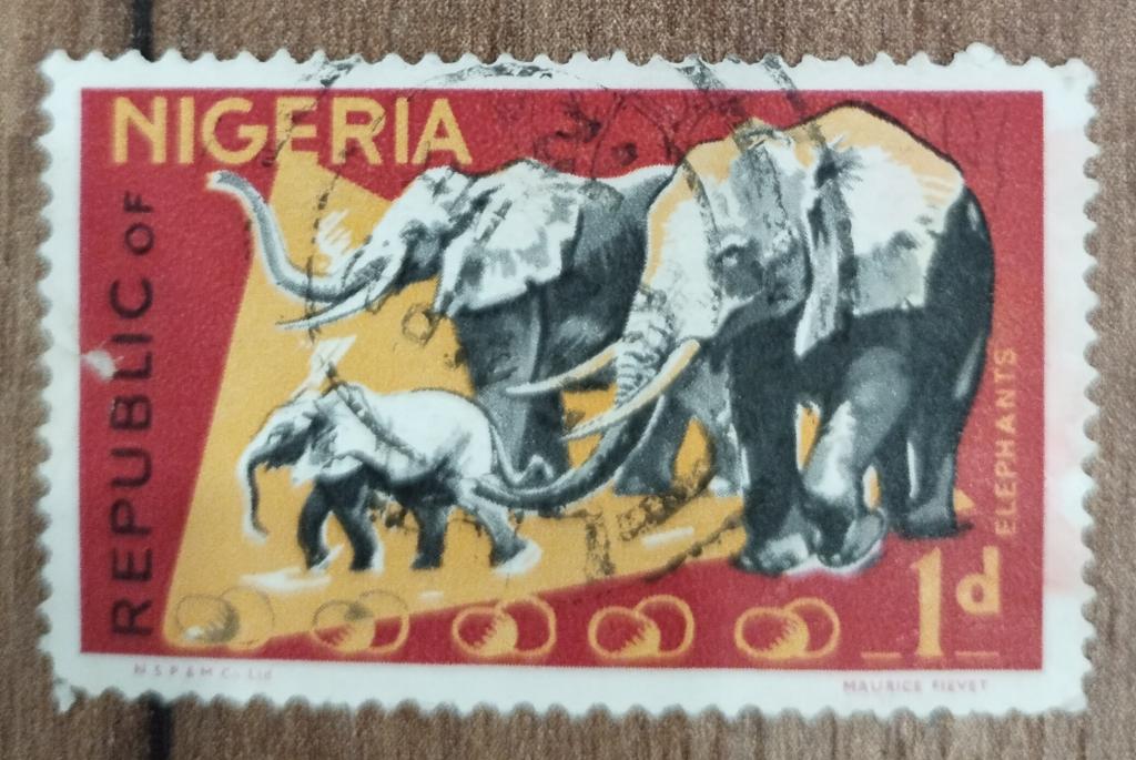 Почтовая марка Нигерия 1965 Фауна Слоны
