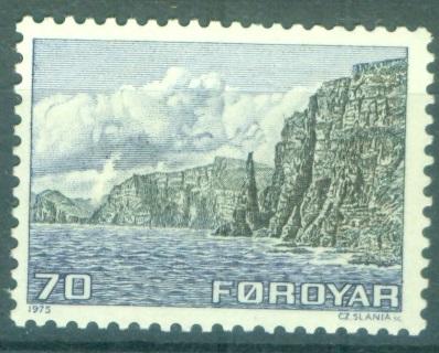 Фарерские о-ва (Дания) 1975 г. стандарт Ландшафт Море Горы негашеная **