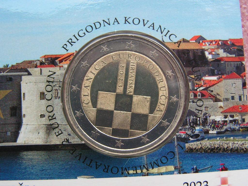 Юги/Хорватия 2 евро 2023 введение unc / коинкарта