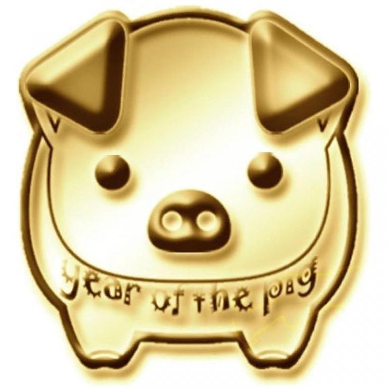 Бенин 500 франков 2019 Год свиньи кабана Позолота Серебро Пруф