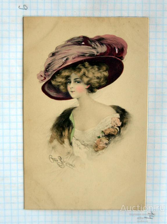 Otto Schilbach. Портрет утонченной красавицы. Шляпка. Art  de Vienne. 1809