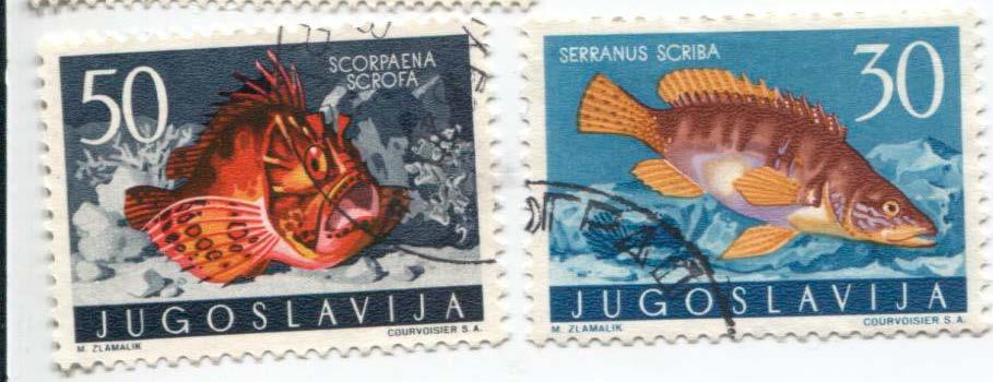 1956 Югославия Рыбы 2м.гаш