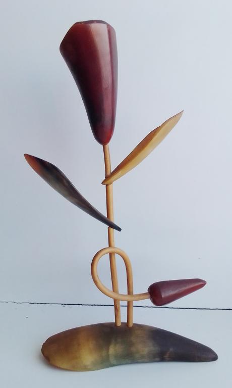 Цветок сувенир СССР из рога животного ручная работа