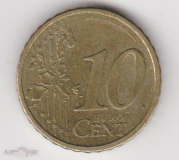 1999 г. Финляндия. 10 евроцентов. Из оборота. 