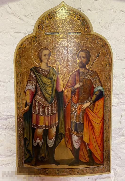 Икона. Великомученик Георгий и св. Иоанн Воин. 