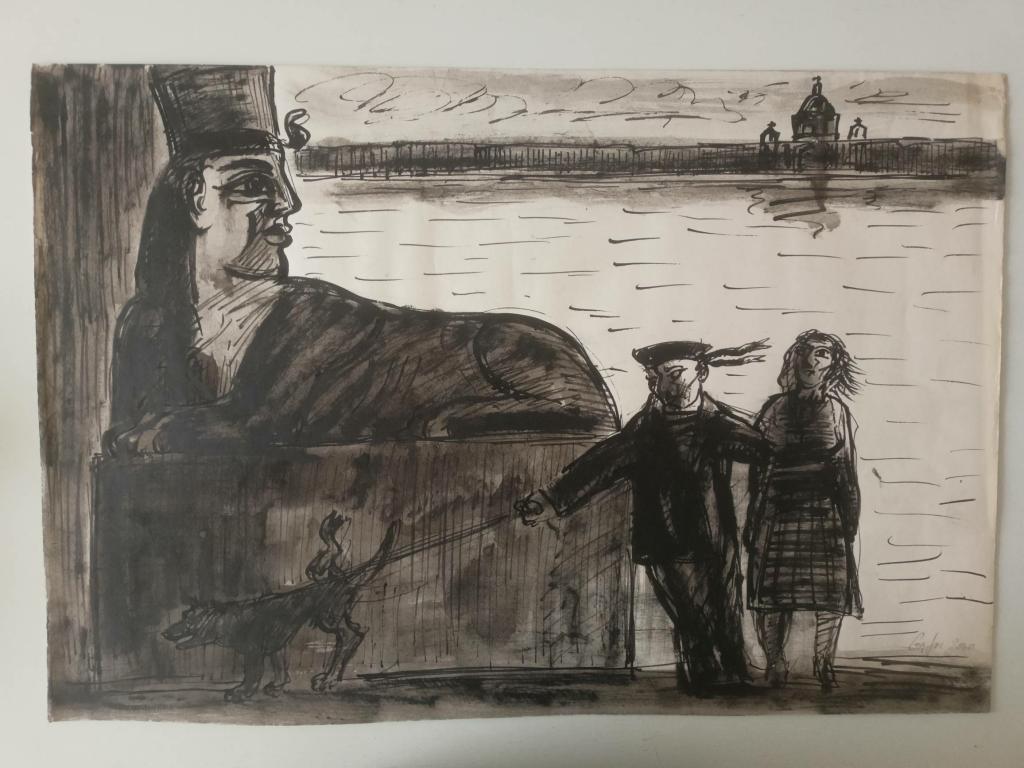 Мендагалиев Г.С. (1954 г.р.) Прощание. Из серии "Сфинкс"