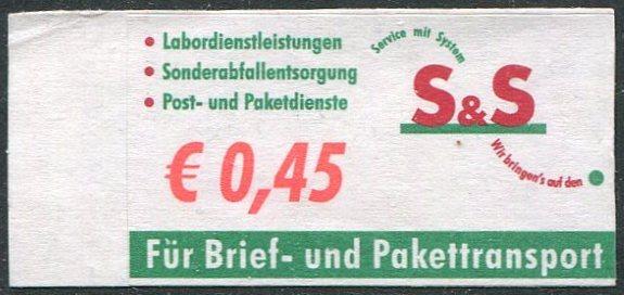 Германия 2000-е Гестахт частная почта S&S Service mit System Geesthacht 0,45 € ** Шлезвиг-Гольштейн