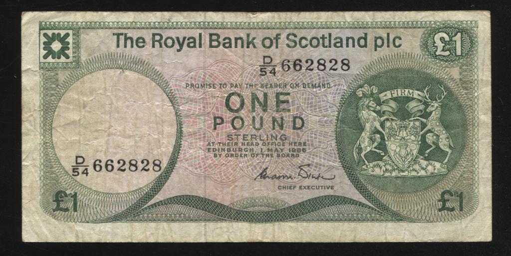 Шотландия 1 фунт 1986 828