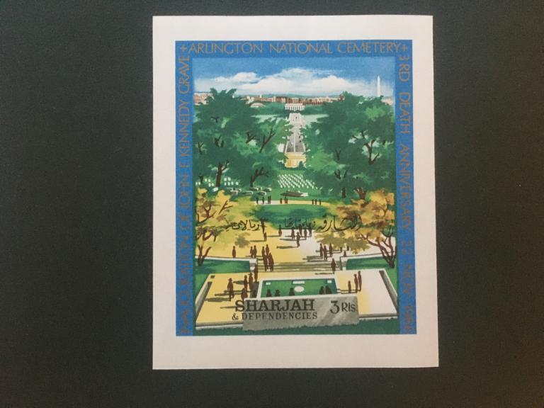 SHARJAH. «Арлингтонский мемориал Кеннеди. »                1966 **Mi.BL20В