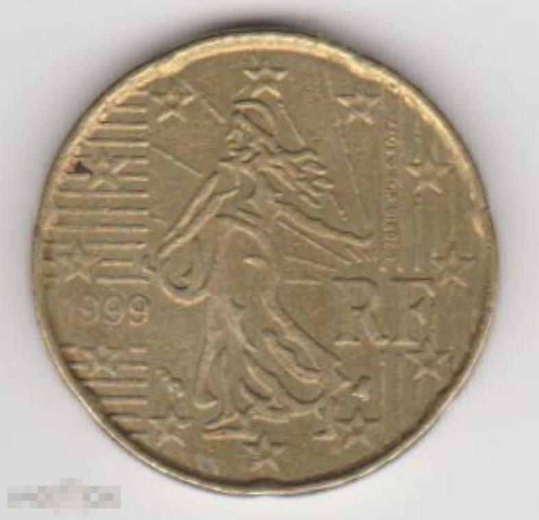 1999 г. Франция. 20 евроцентов. Из оборота. 