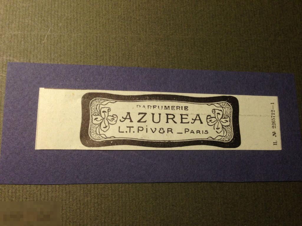 Гр24м  1905  Реклама Парфюмерия AZUREA L.T. Piver Париж   ххх 