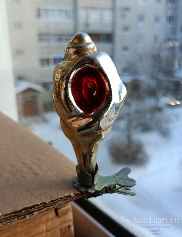 Елочная игрушка стекло Рукушка рапан СССР