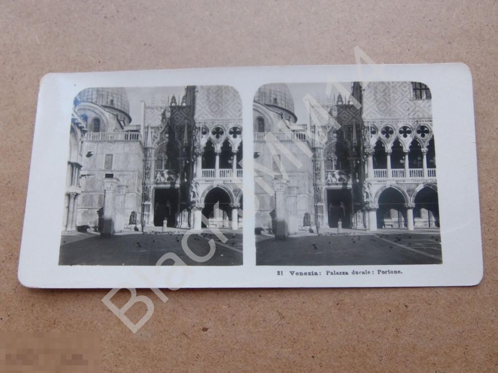 1906 г. Стереофото Стерео фотография Фото Италия Венеция Дворец Дожей 