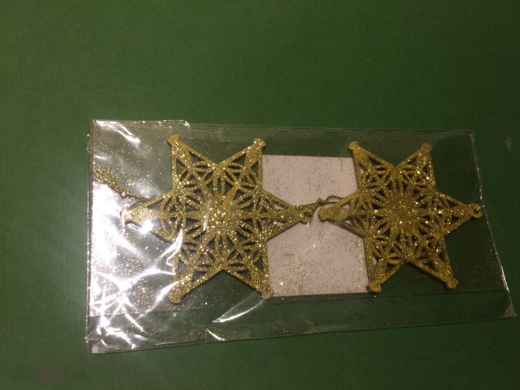 *в 2014  Елочное украшение Снежинка золотистая  Новогодний декор ххххх А 