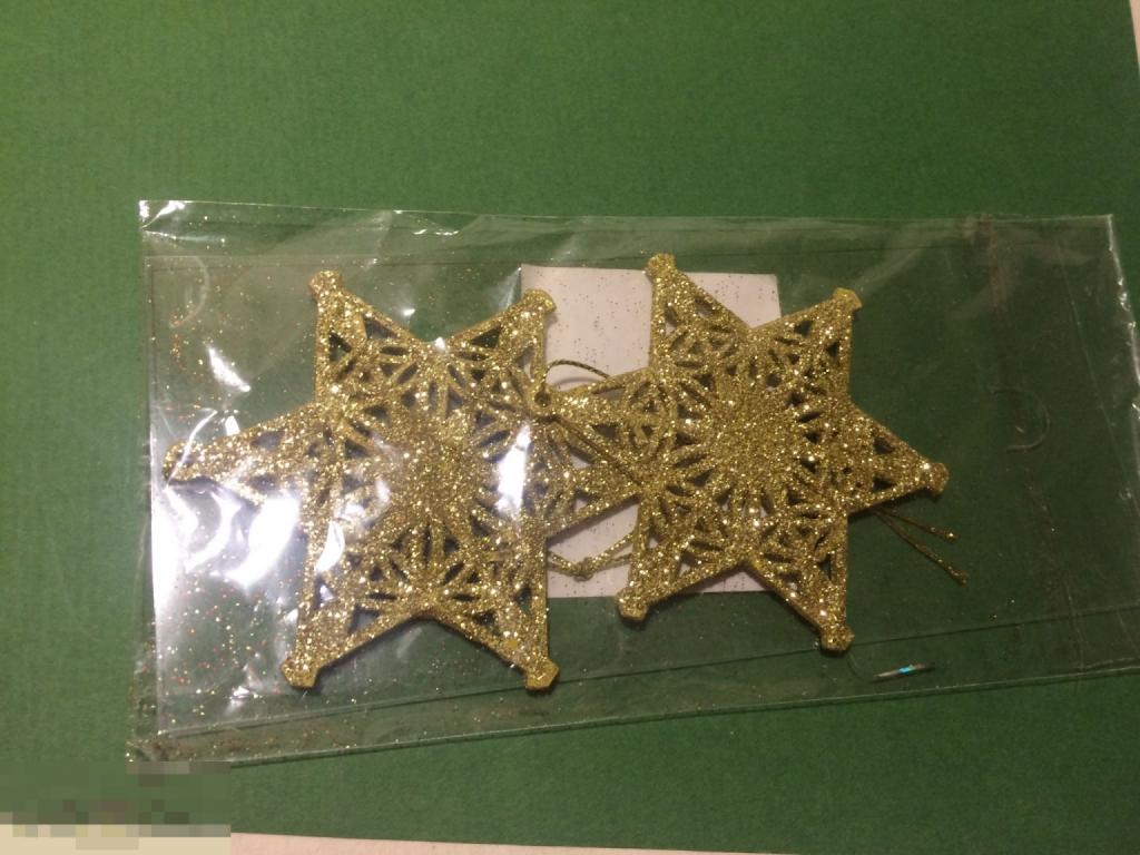*в 2014  Елочное украшение Снежинка золотистая 2 Новогодний декор ххххх 