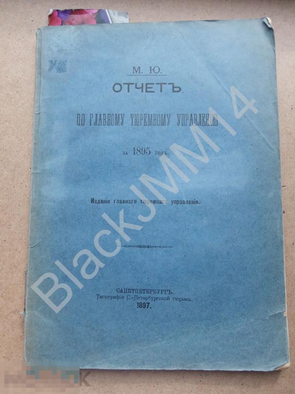 1897 г. Министерство юстиции Отчет по главному тюремному управлению за 1895 г. 