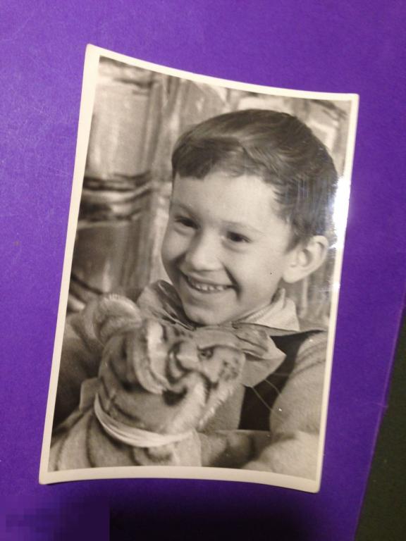 аф3-116г  Мальчик с мягкой игрушкой  Тигр  STEIFF  ?  Дети  СССР ъ 