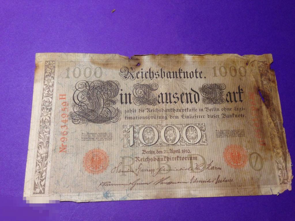 пВл1-6  1910 1000 марок Германская империя  ххх 