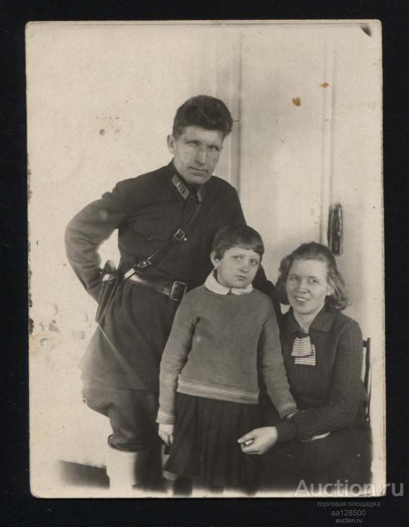 фотография 1936 Полковник РККА Жидких С.П. семья р-р 87х119 мм