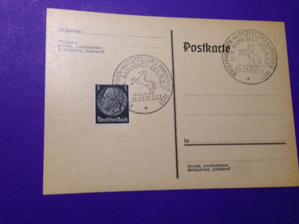 оВл128 1938 Почтовая карточка   Третий  рейх гашение  Гашение  ххх 