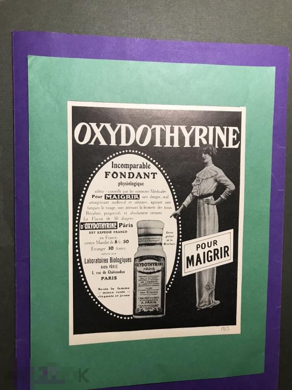 Пр4-11м  1913 Реклама Oxydothyrine Оксидотирин для похудения Париж ъ 