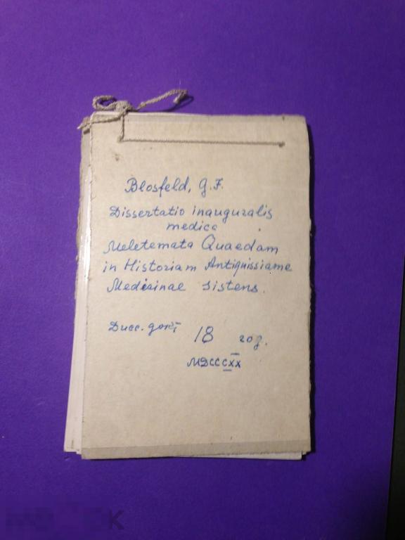 кн5с  1820 Blosfeld   Блосфельд  Медицина ФОТОКОПИЯ  ххх 