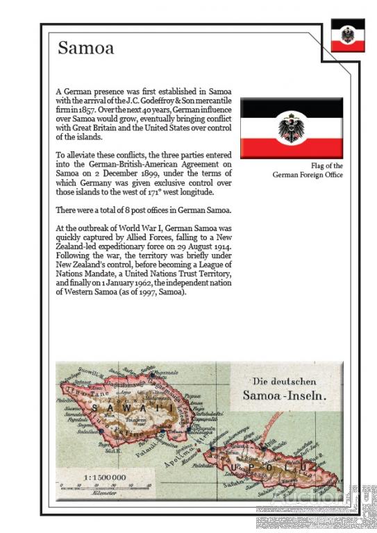 Иллюстрированные листы. Колонии Германии. Самоа. Почтовые марки 1899-1919 *PDF