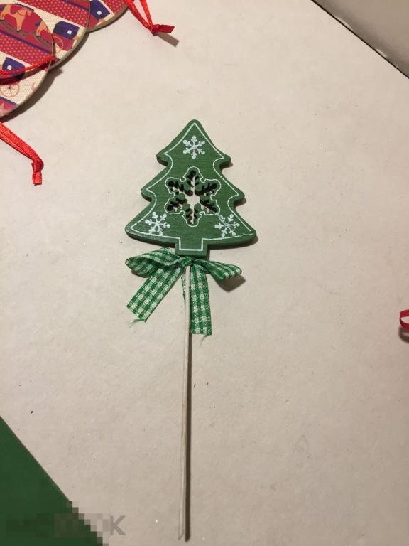 *в Новогодний декор Елочка деревянная на палочке 17.5см ххххх А Ю 
