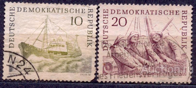 ГЕРМАНИЯ ГДР 1961 ТРАНСПОРТ КОРАБЛИ ЯХТЫ ЛОДКИ ПАРУСНИКИ