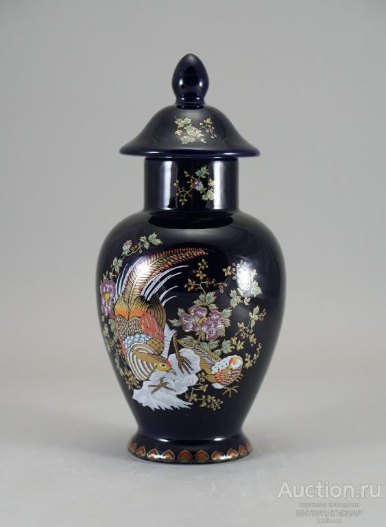 Декоративная керамическая ваза с крышкой «Фазаны» 23АБ0728