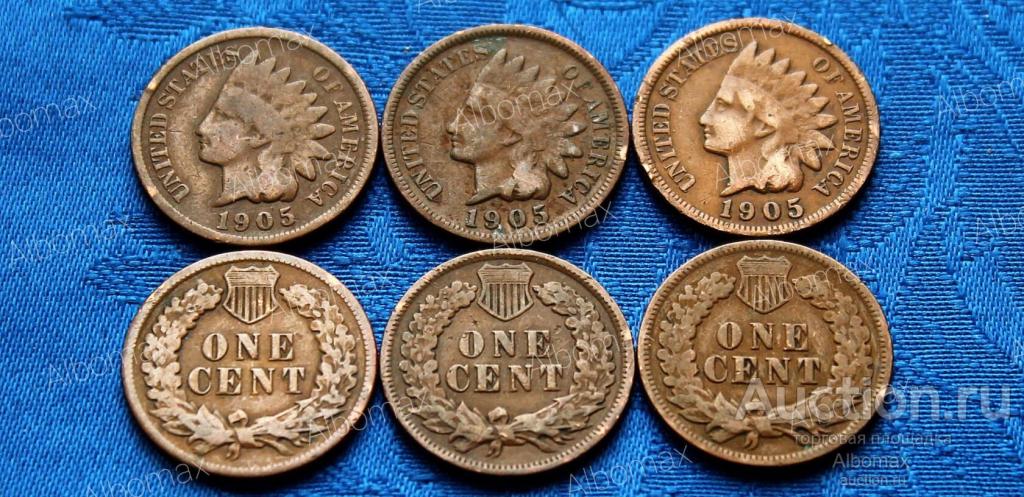 1 цент США 1905г Индеец