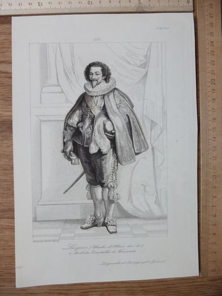 гравюра коннетабль Люин , Франция, начало 19 века