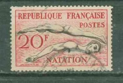 Франция 1953 Mi# 978  Спорт плавание гаш a3