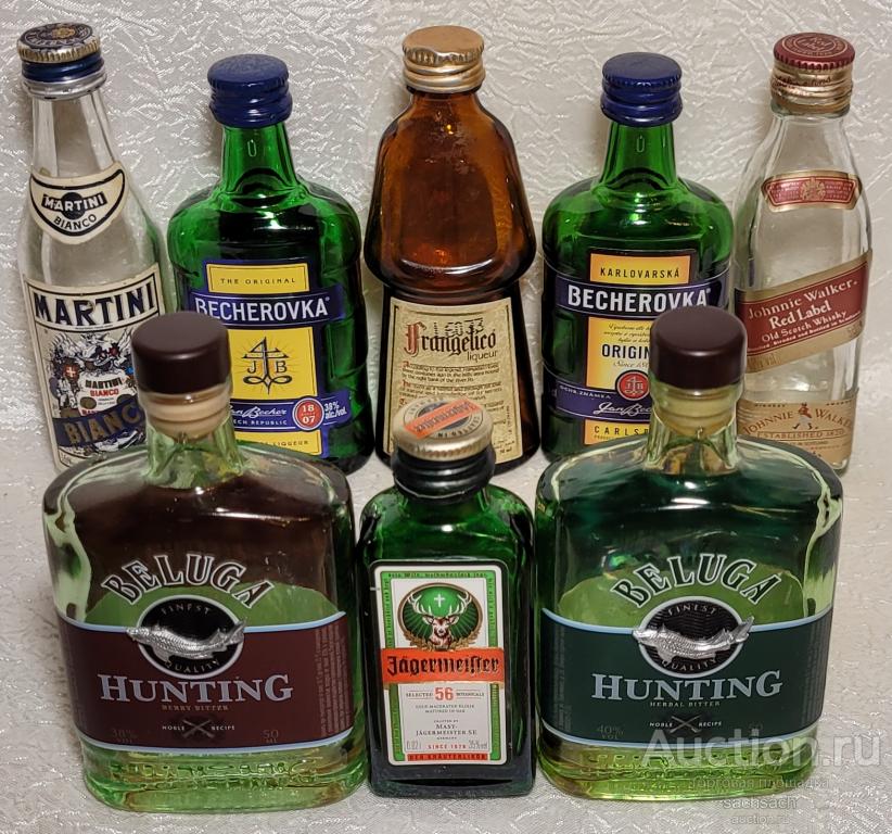 Мини бутылочки пустые алкоголь 8 шт.