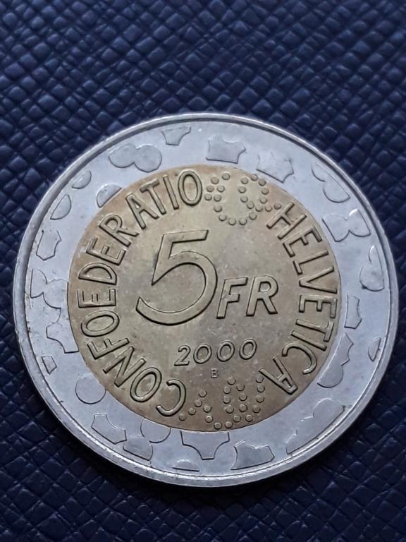 Швейцария 5 франков 2000 КМ 89