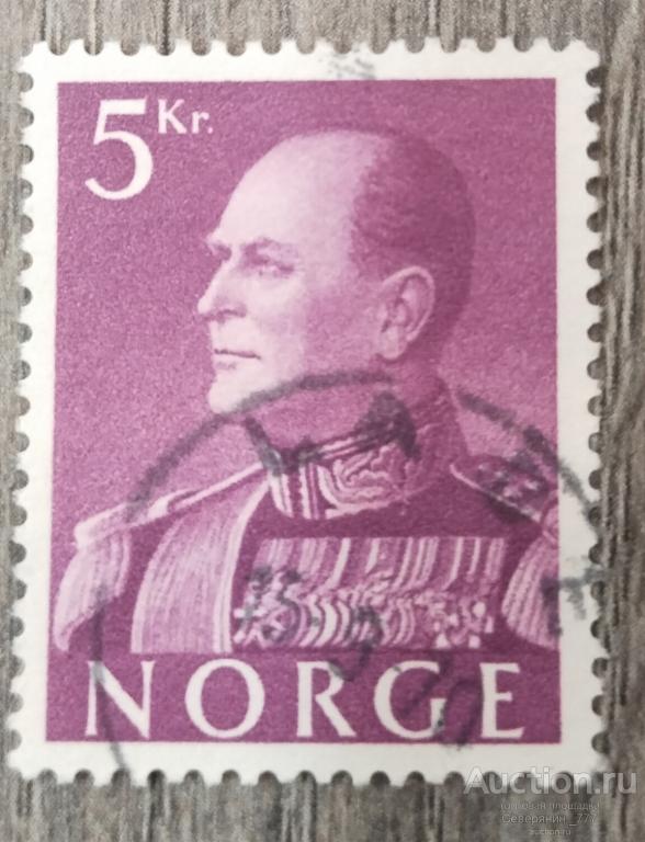 Почтовая марка Норвегия 1959 Король Олаф V