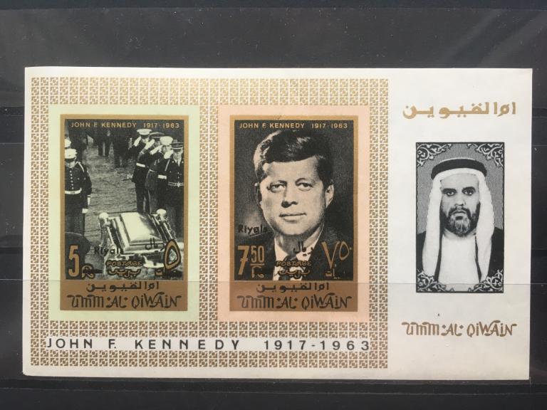 Умм-эль-Кайван «Джон Ф. Кеннеди президент США.  (новая цена».)»     1967   **Mi.BL8