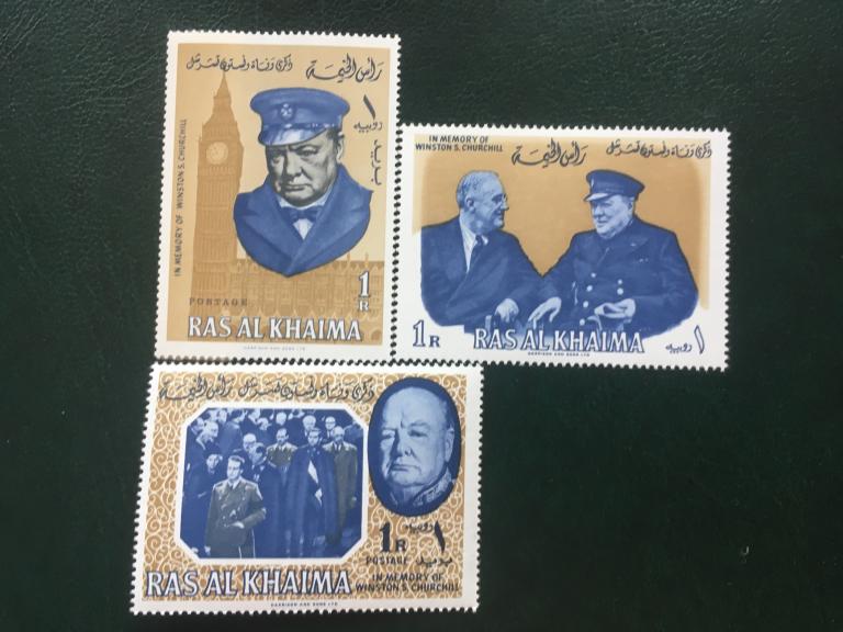 RAS AL RYAIMA «Персоналии. Винстон Черчилль.»                 1965  **Mi.18-20