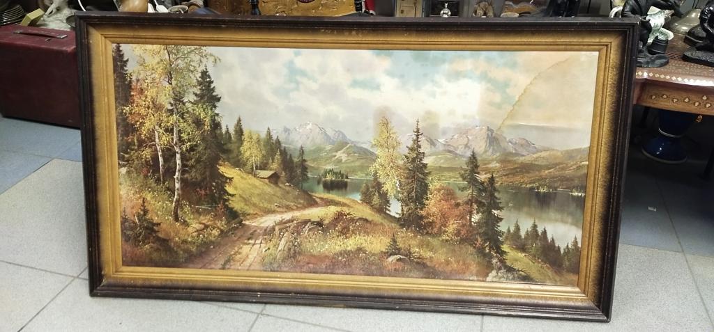 Картина " Дорога в горы ". Европа. Рама дерево. Художественный картон  . Масло .
