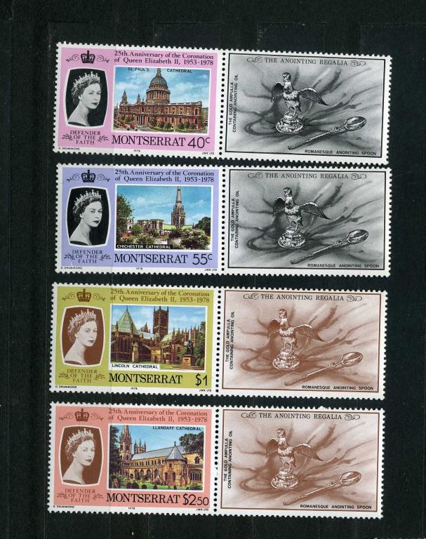 Монтсеррат. Коронация Елизаветы II. Серия С КУПОНАМИ КОРОНАЦИИ. 1978**