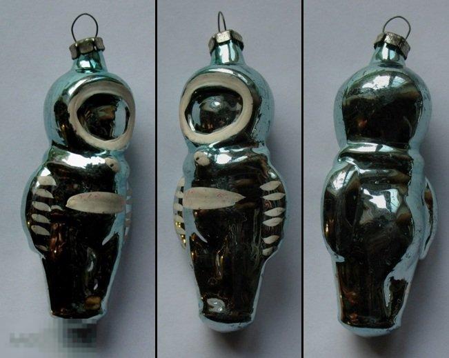 Ёлочная игрушка  СССР - КОСМОНАВТ - космос космонавтика Новый Год ёлка  СТЕКЛО 