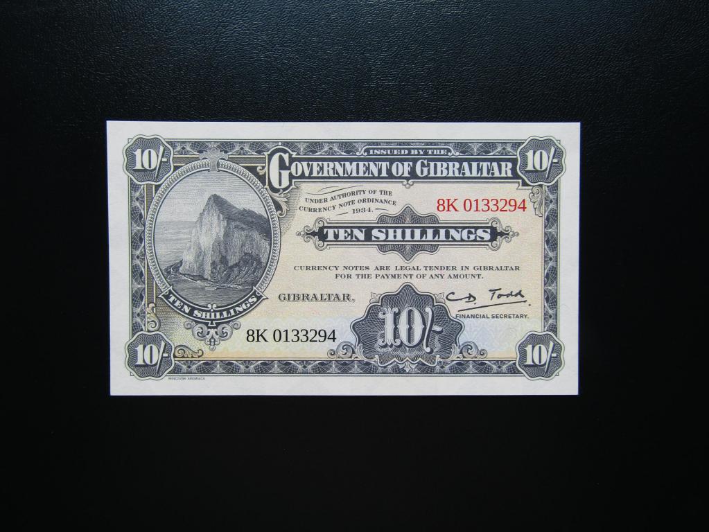 Гибралтар - 10 шиллингов (50 пенсов) 1934 (2018)г. UNC.