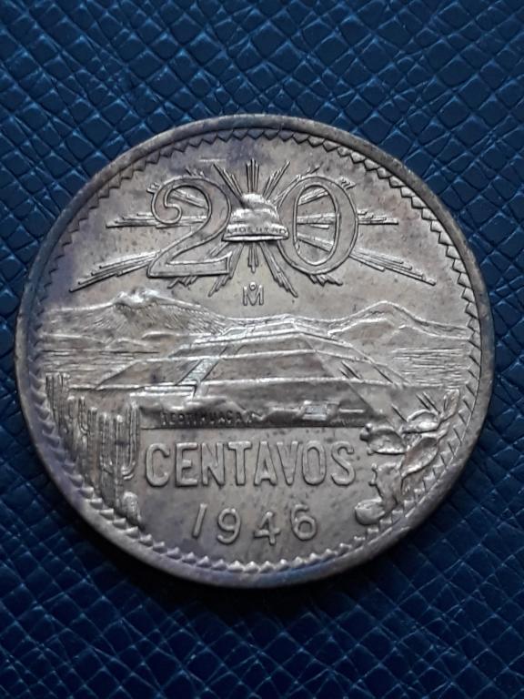 Мексика 20 сентаво 1946 КМ 439