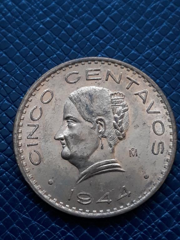 Мексика 5 сентаво 1944 КМ 424